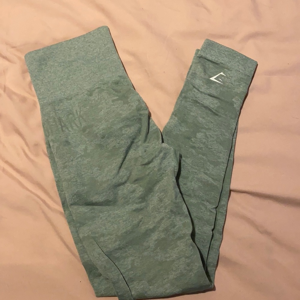 Green camo leggings